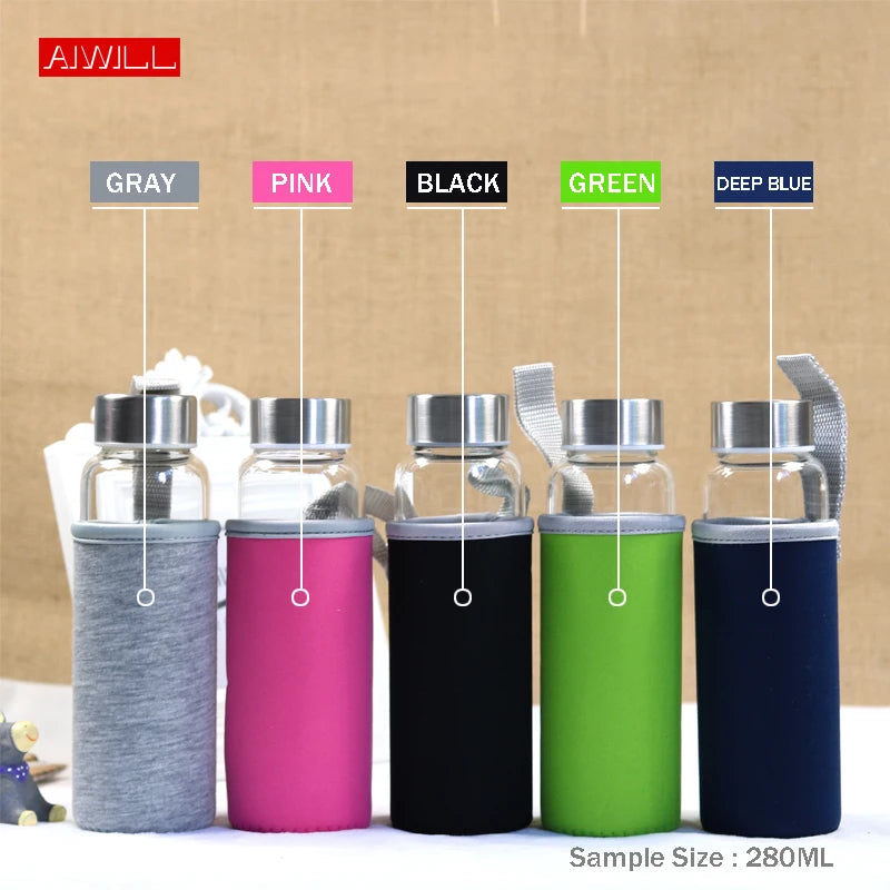 Gourde de vélo en verre 280 ml à 550 ml