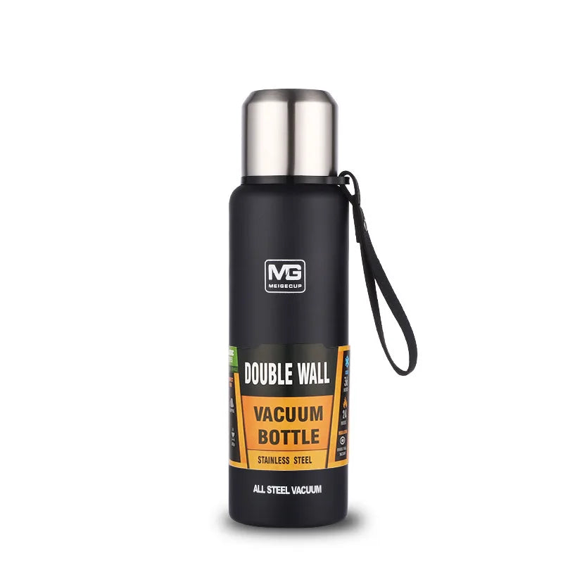Gourde en inox 500 ml à 1,5 L isotherme — 500 ml Noir