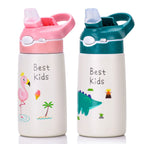 Gourde enfant en inox 400 ml à paille
