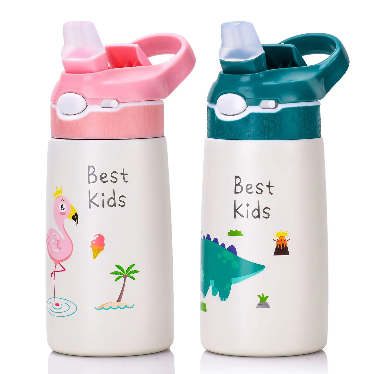 Gourde enfant en inox 400 ml à paille