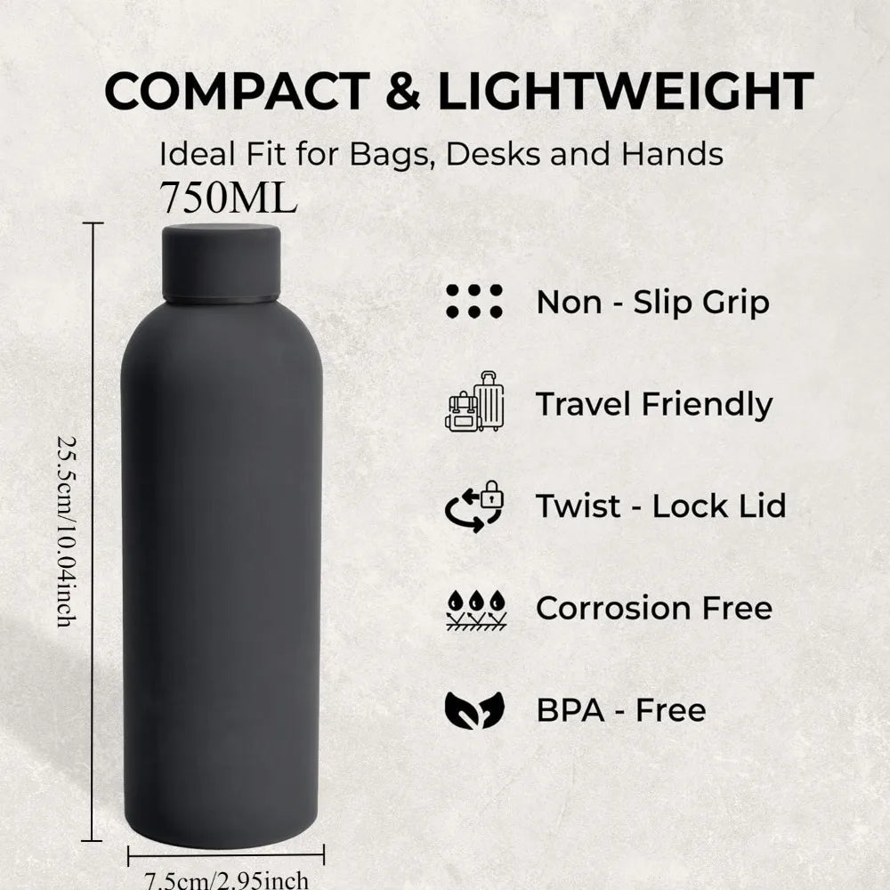 Gourde de sport en inox 500 ml à 750 ml isotherme