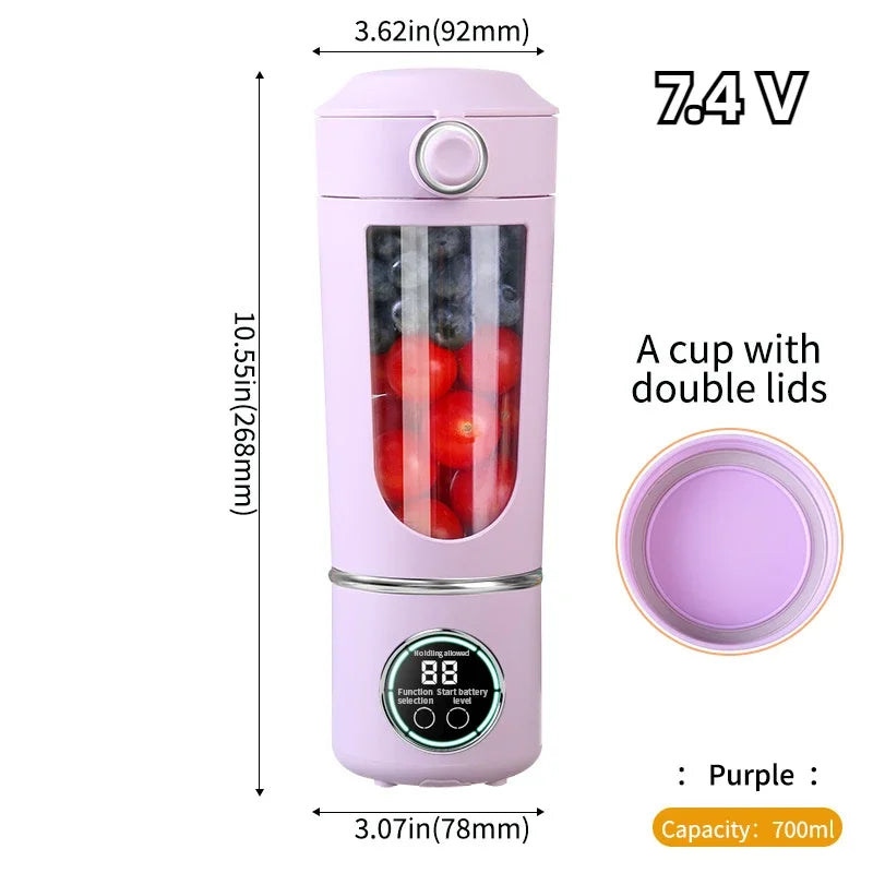 Gourde 700 ml shaker — 4 coloris — Violet 7.4v avec couvercle