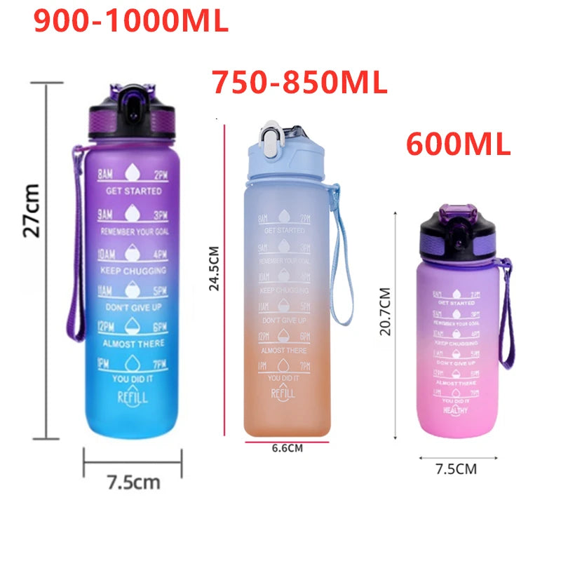 Gourde de sport en verre 600 ml à 1 L
