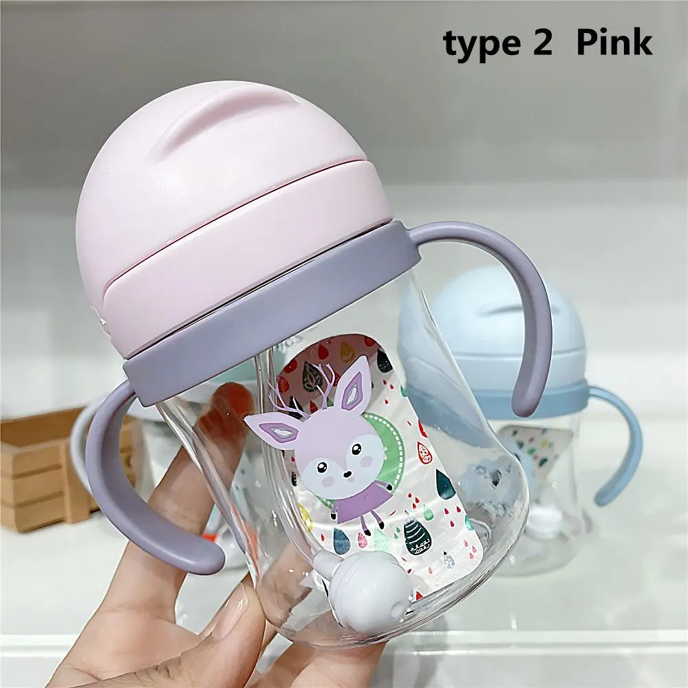 Gourde enfant 250 ml à 500 ml à paille — Rose modèle 2