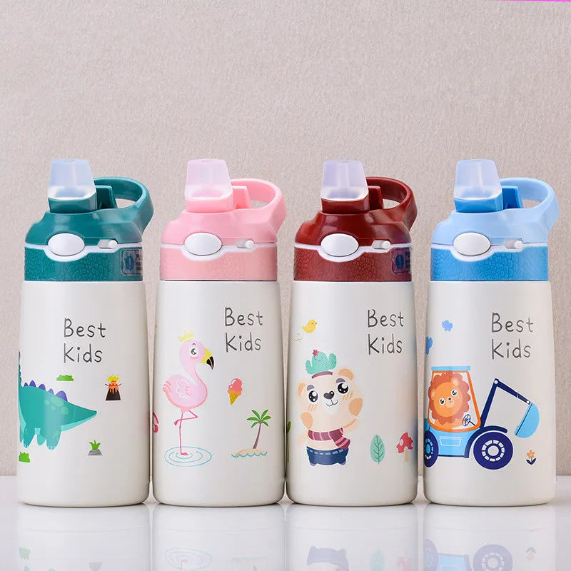 Gourde enfant en inox 400 ml à paille