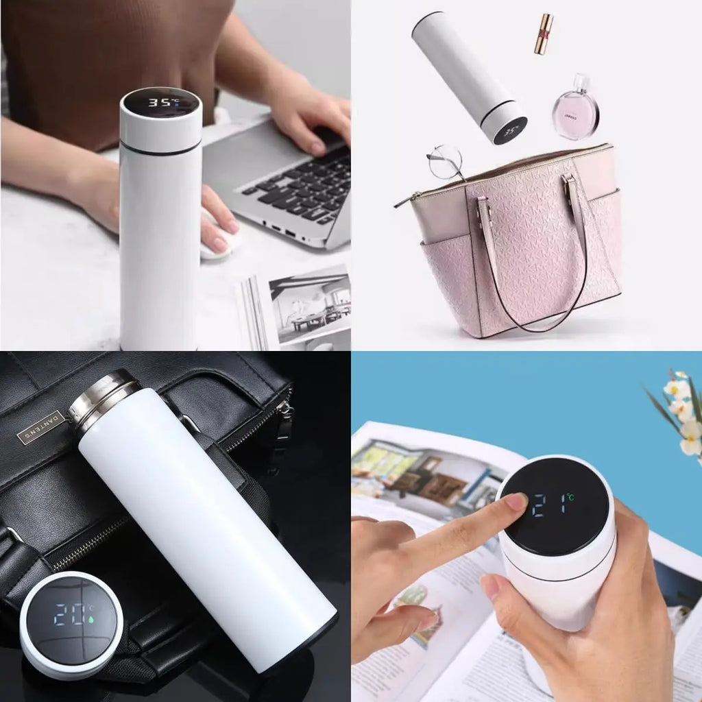 Gourde en inox 500 ml à affichage de température — 8 coloris