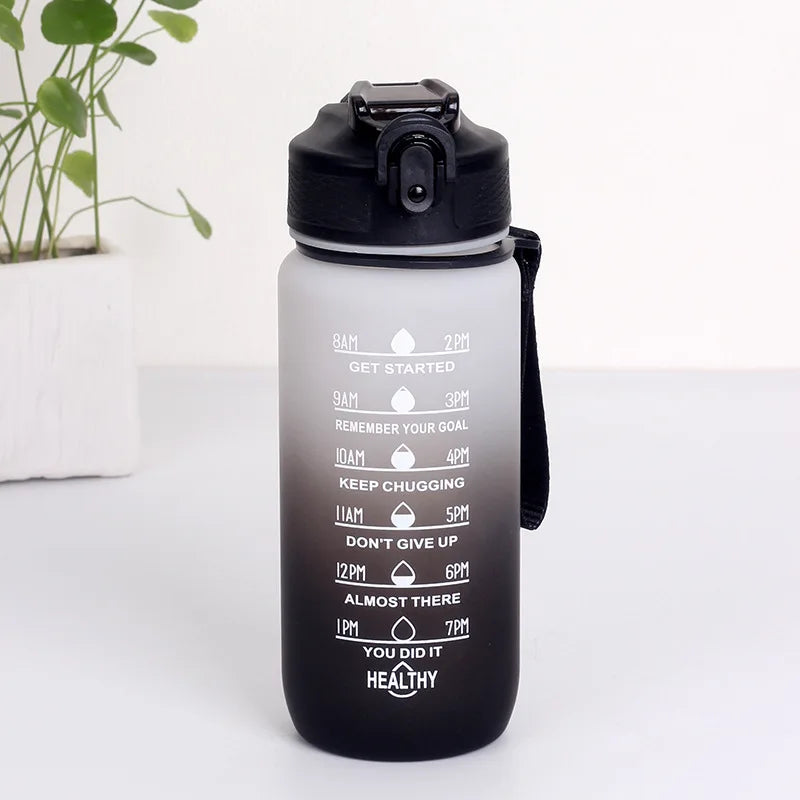 Gourde de sport en verre 600 ml à 1 L — Noir