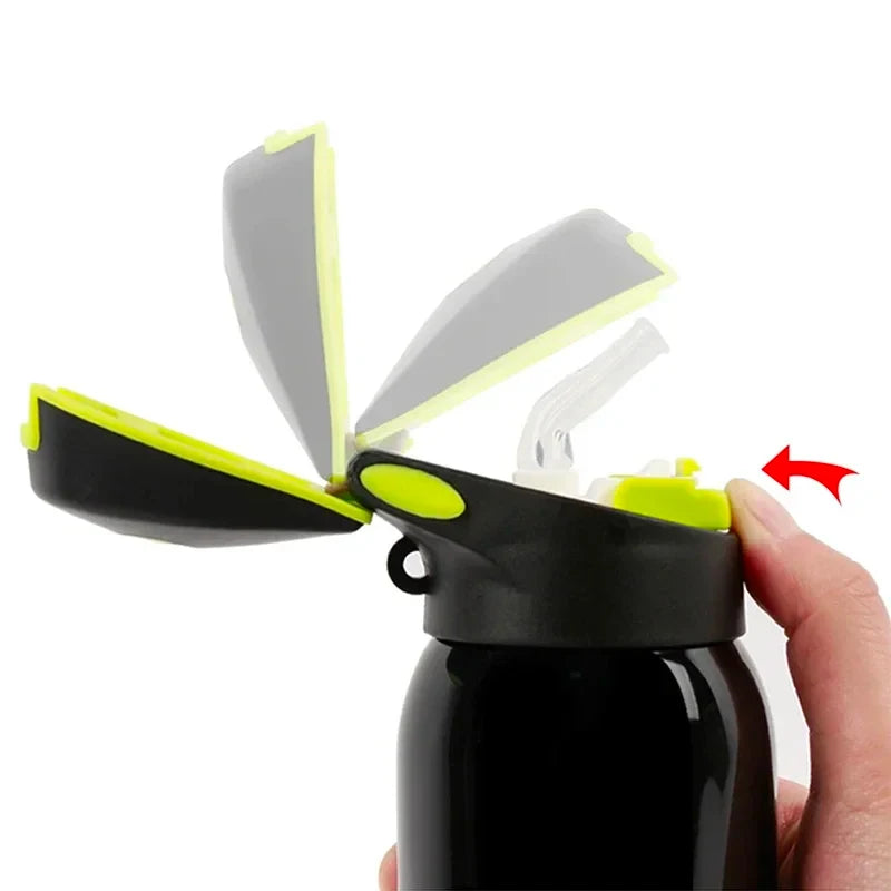 Gourde de vélo en inox 500 ml à paille