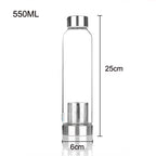Gourde de sport en verre 550 ml avec filtre