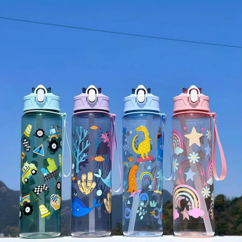 Gourde enfant en silicone 750 ml à paille
