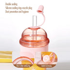 Gourde à café en plastique sans BPA 430 ml à paille