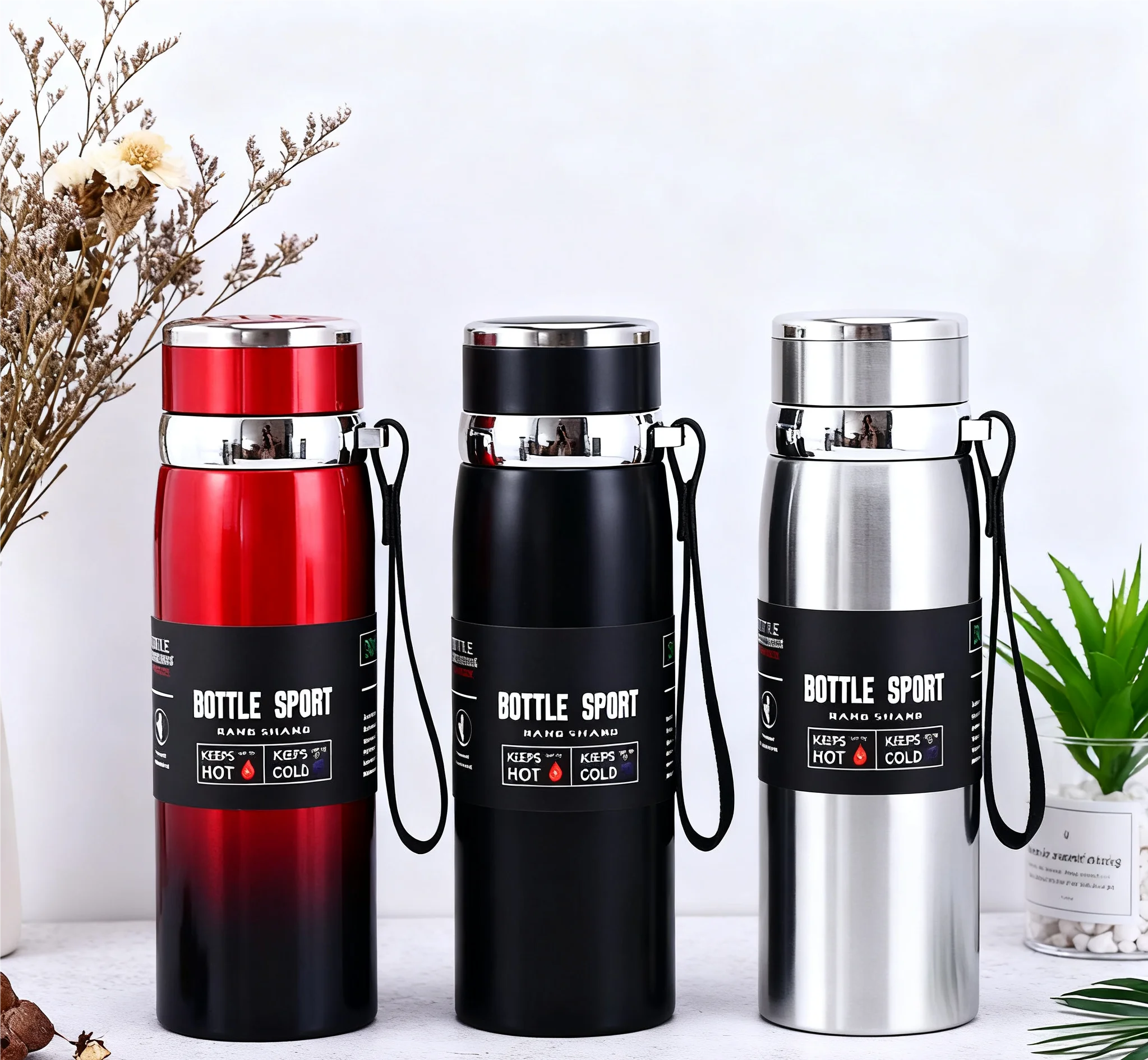 Gourde en inox 1 L isotherme