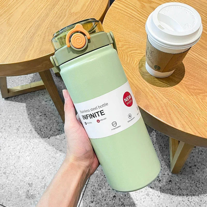 Gourde en inox 1 L à 1,2 L à paille — 1 L Vert