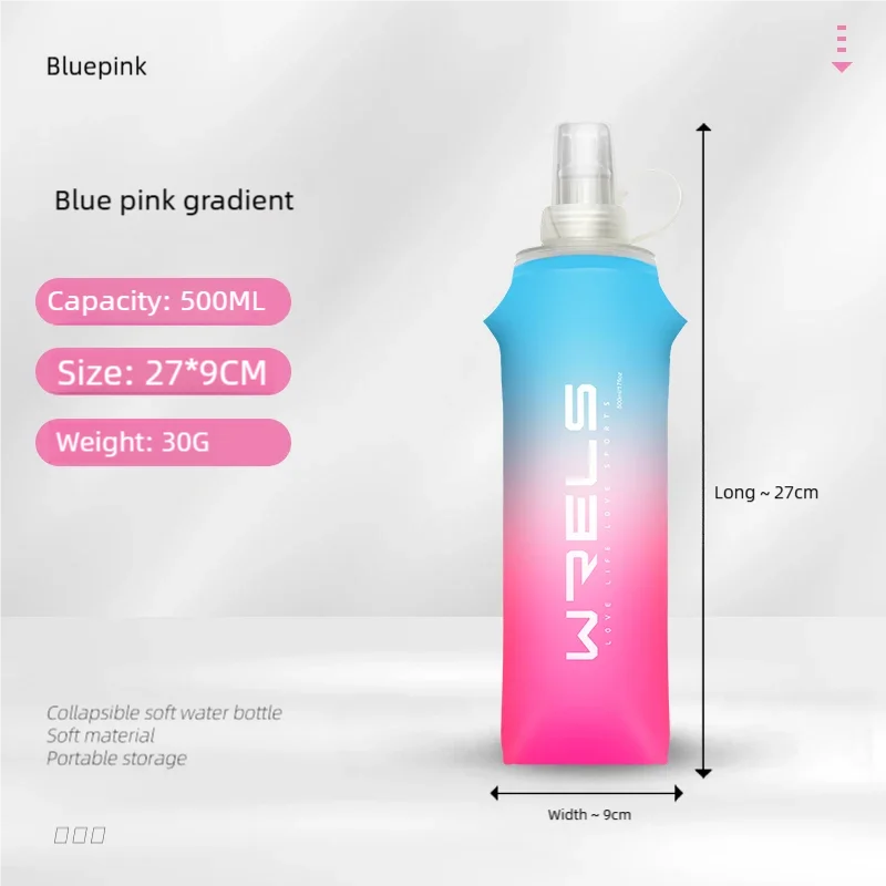Gourde de vélo en silicone 250 ml à 500 ml — Bleu et Rouge