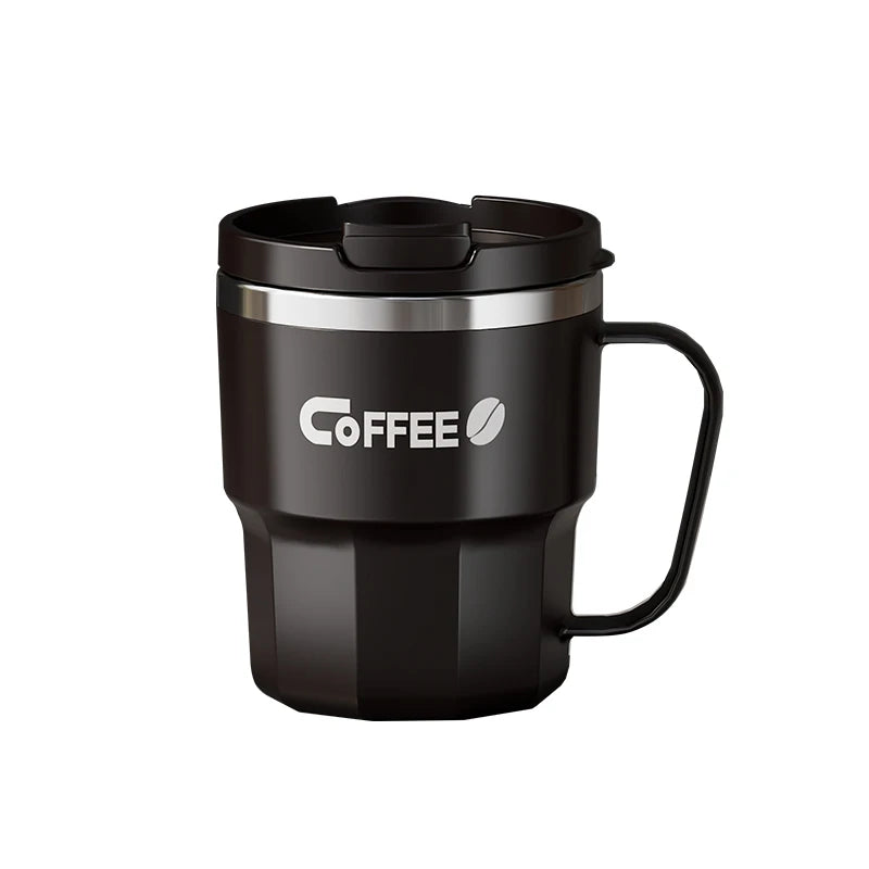 Gourde à café en inox 400 ml isotherme — Noir