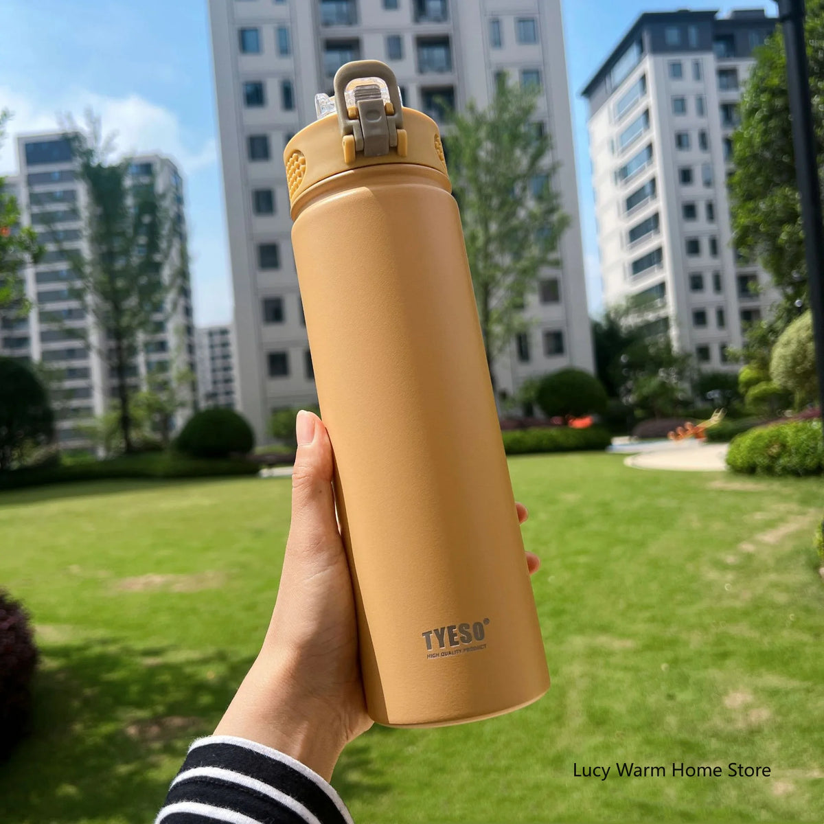 Gourde en inox 600 ml à 750 ml à paille — 600 ml Jaune