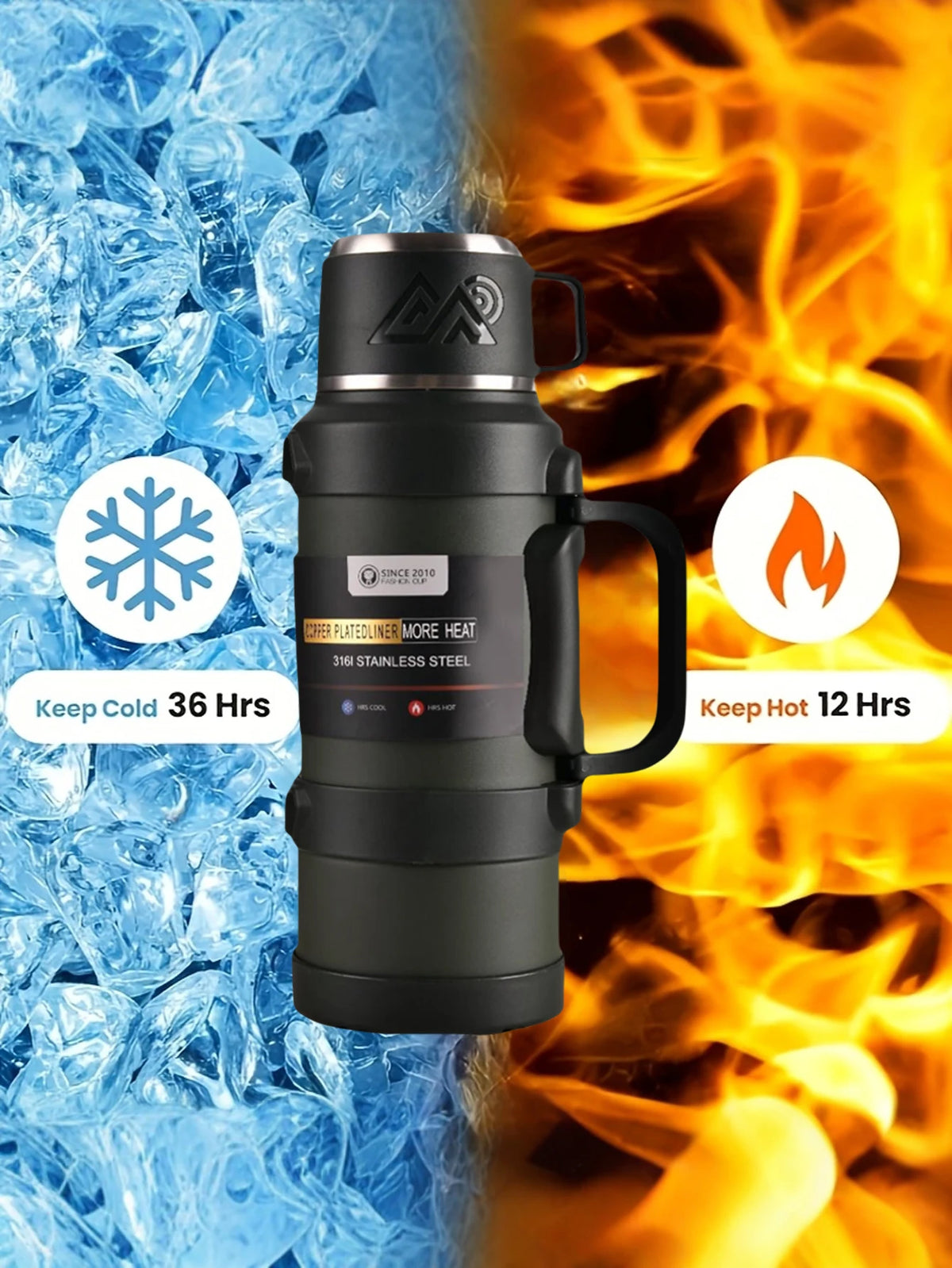 Gourde en inox 1,3 L à 4 L isotherme