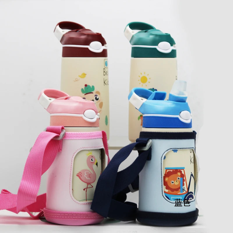 Gourde enfant en inox 400 ml à paille