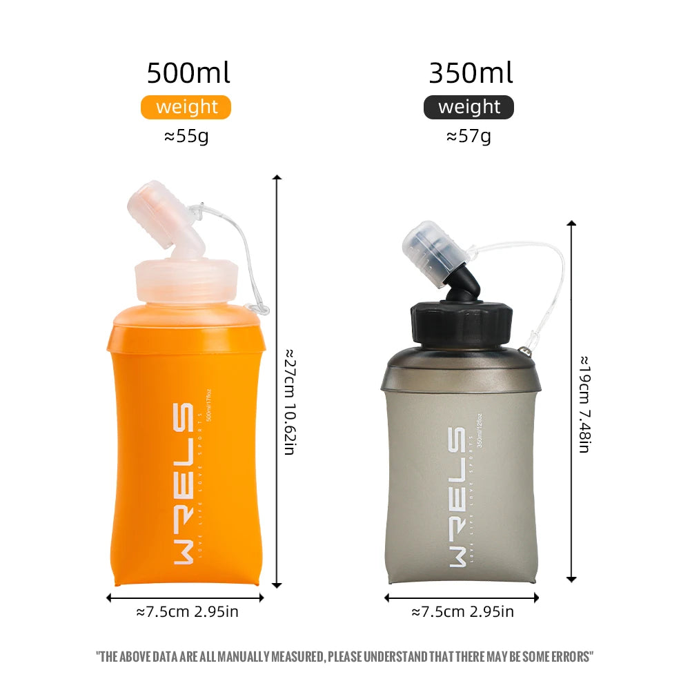 Gourde de sport en silicone 350 ml à 500 ml à paille