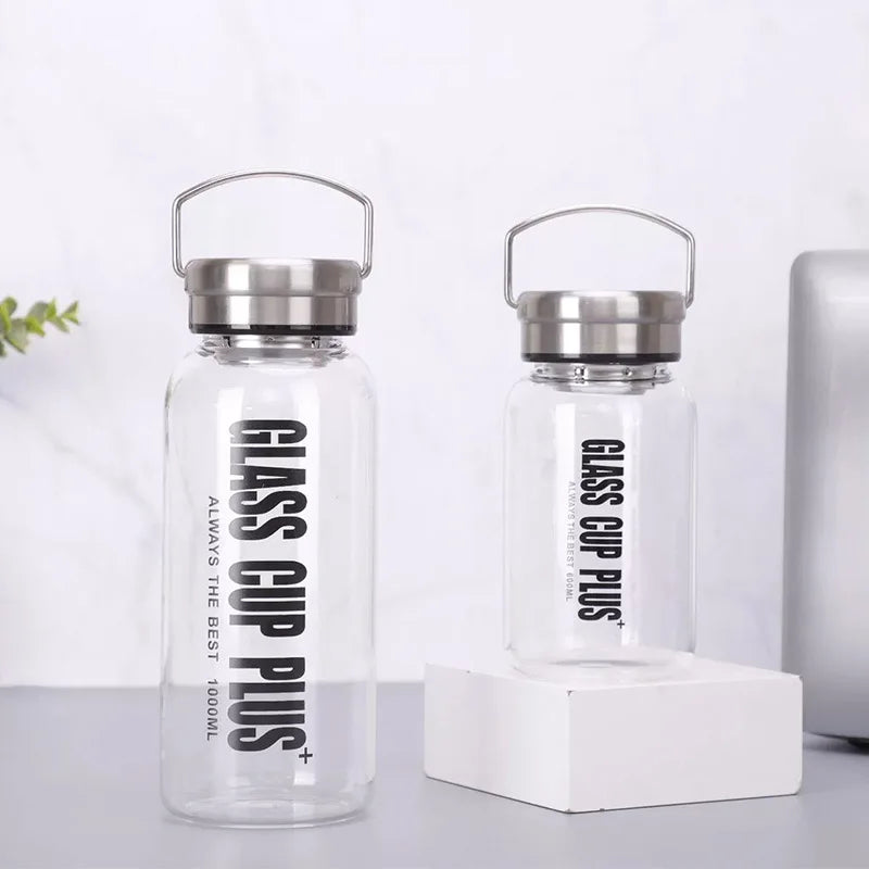 Gourde de sport en verre 600 ml à 2 L avec filtre