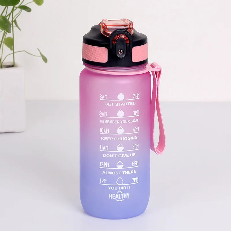 Gourde de sport en verre 600 ml à 1 L — Rose