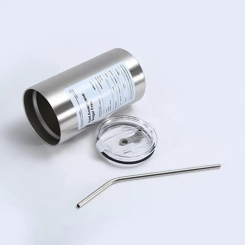 Gourde à café en inox 360 ml à 600 ml à paille