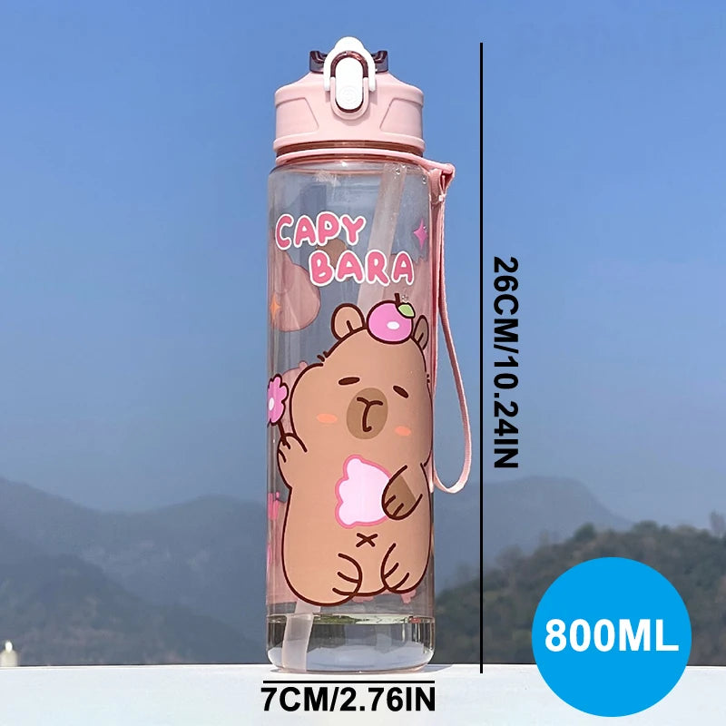Gourde enfant en plastique sans BPA 800 ml à paille