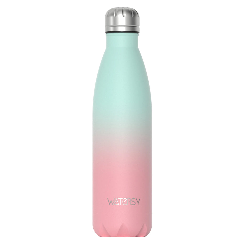 Gourde de sport en inox 500 ml isotherme — 18 coloris — Bleu et Rose
