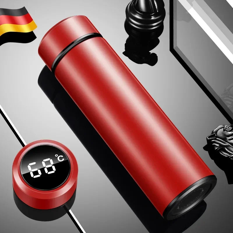 Gourde en inox 500 ml à affichage de température — 8 coloris — Rouge vif