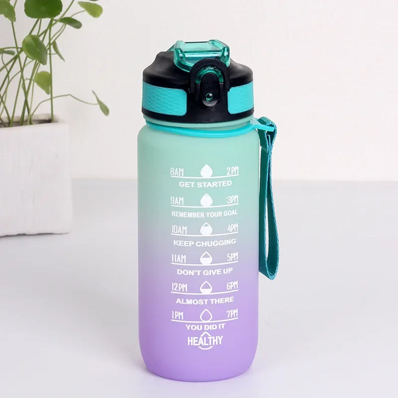 Gourde de sport 600 ml à 1 L graduée — Vert
