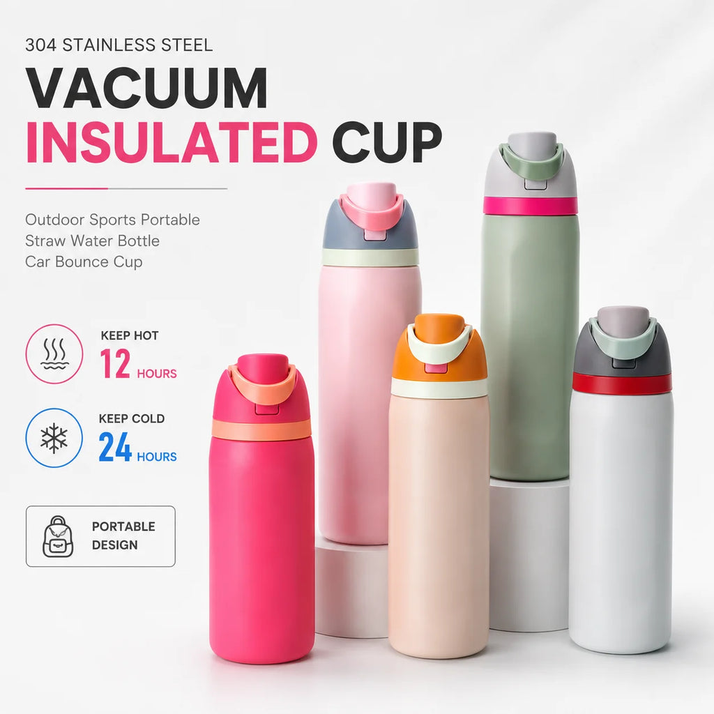 Gourde en inox 450 ml à 710 ml à paille
