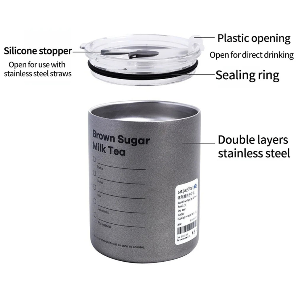 Gourde à café en inox 600 ml à 700 ml à paille