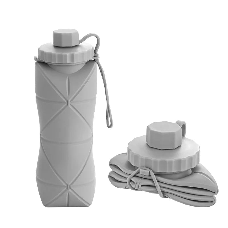Gourde de sport en silicone 600 ml — Gris