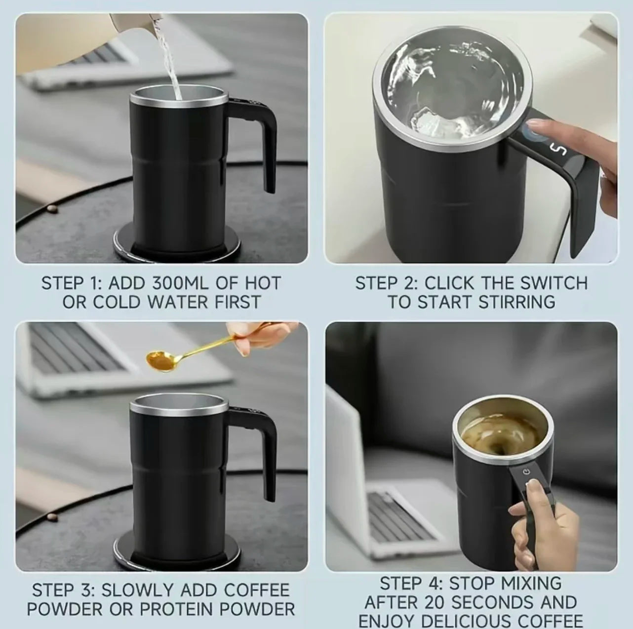 Gourde à café 380 ml à 400 ml shaker