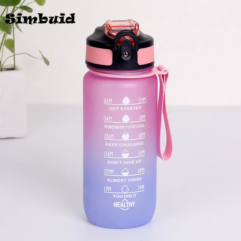 Gourde de sport 600 ml à 1 L à paille — Rose