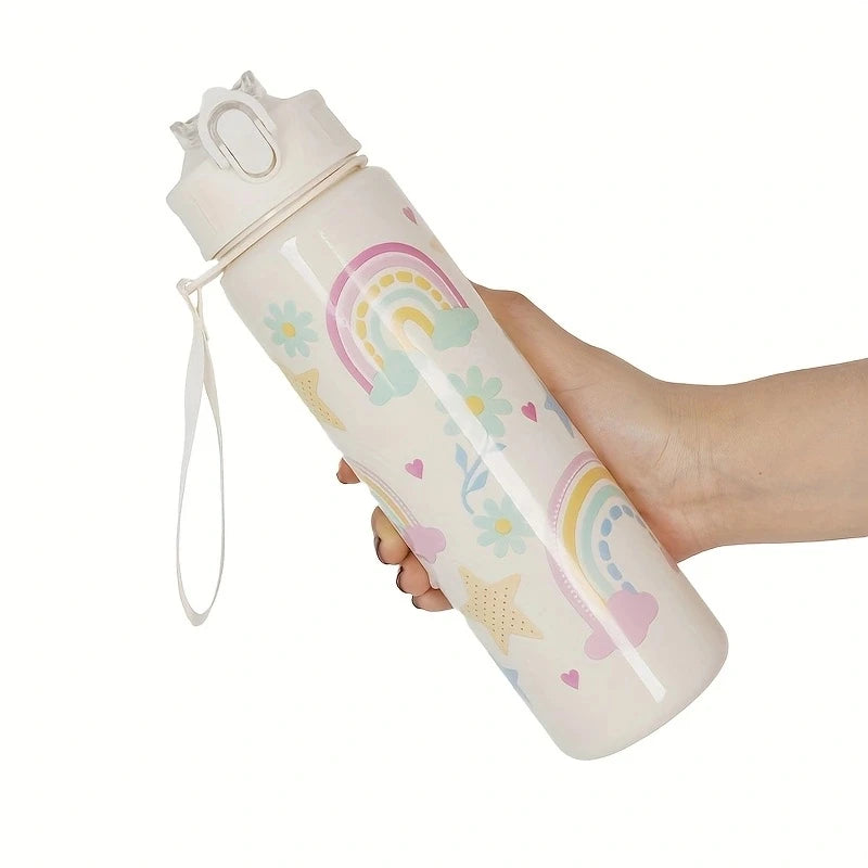 Gourde enfant en plastique sans BPA 680 ml à 750 ml — Blanc et Multicolore