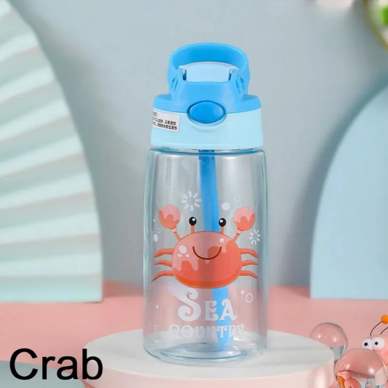 Gourde enfant en plastique sans BPA 480 ml à paille — Crab