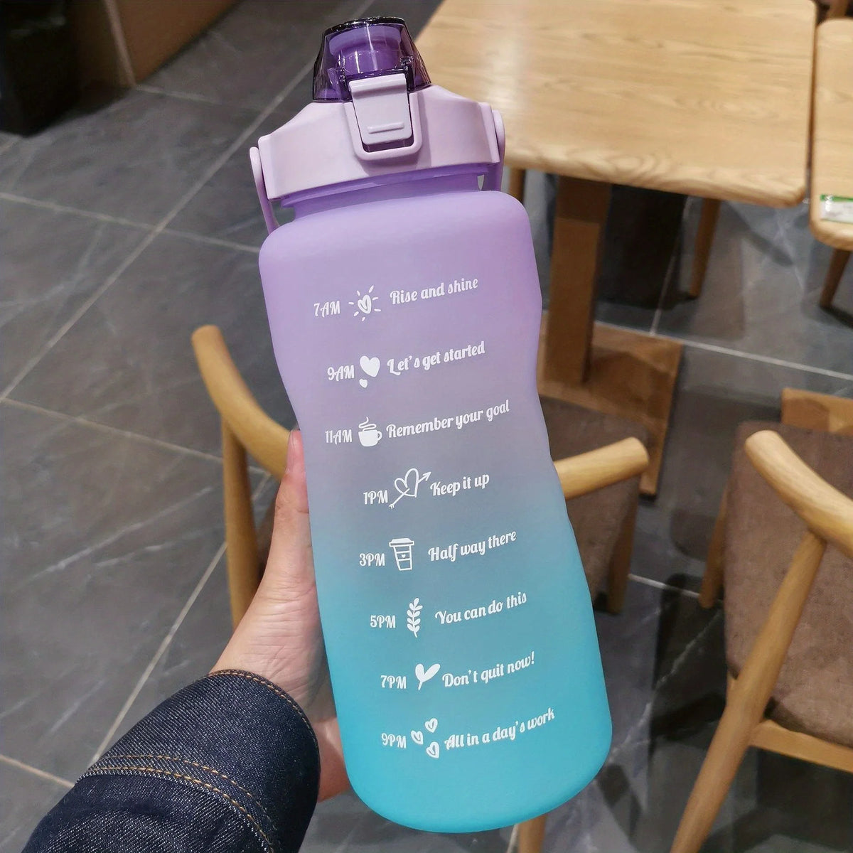 Gourde de sport en plastique sans BPA 900 ml — Violet et Bleu