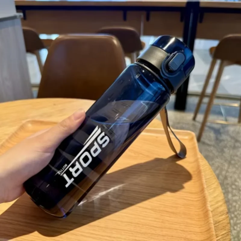 Gourde de sport en plastique sans BPA 400 ml à 560 ml — 560 ml Transparent et Bleu