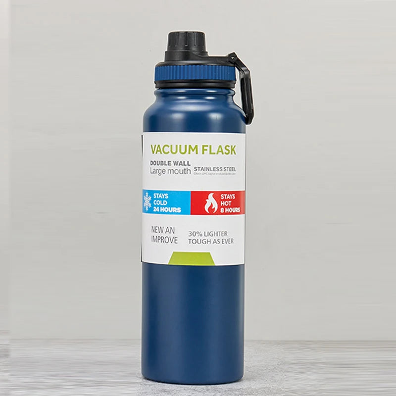 Gourde de sport en inox 600 ml à 1 L isotherme — 600 ml Bleu