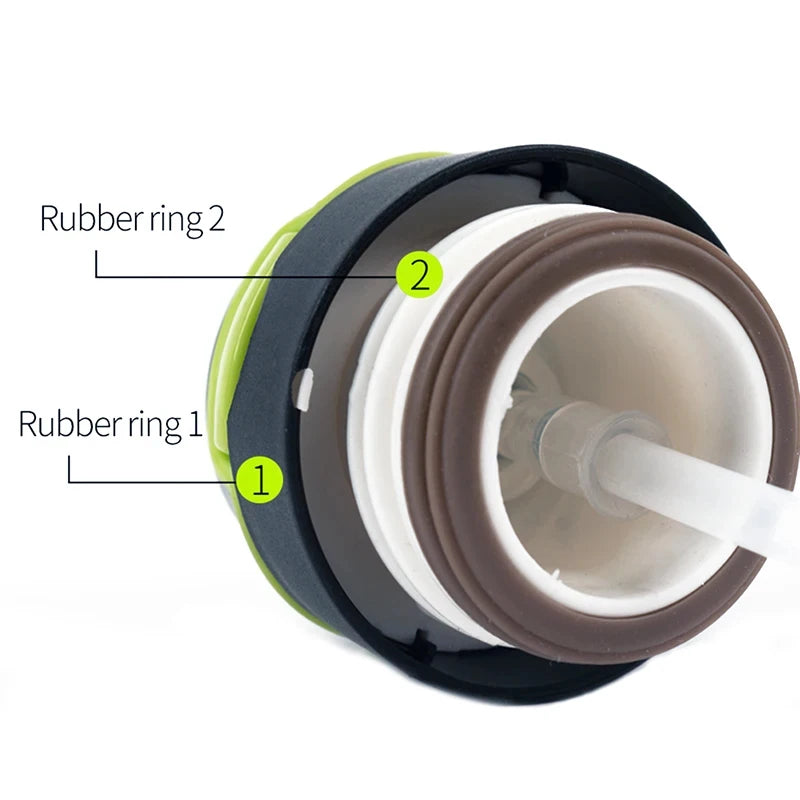 Gourde de vélo en inox 500 ml à paille