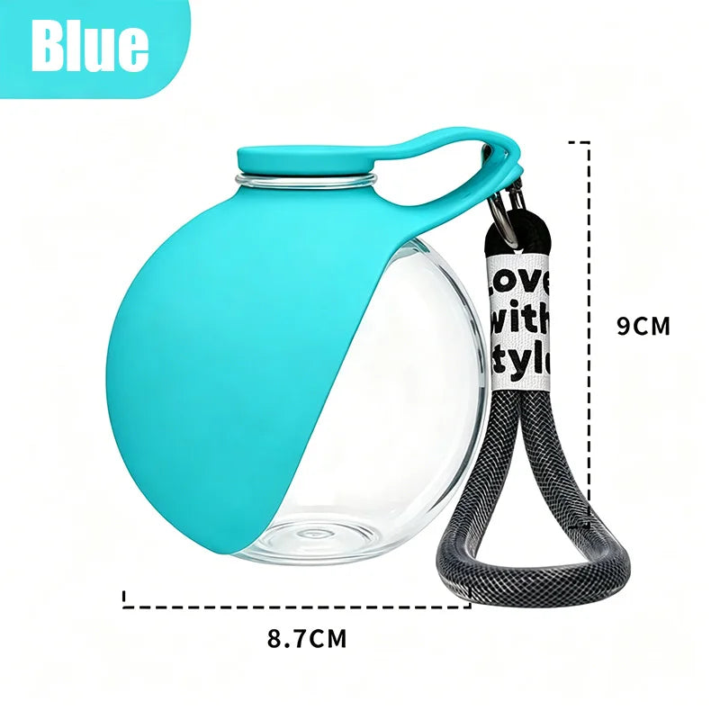 Gourde pour chien en silicone à mousqueton — Bleu