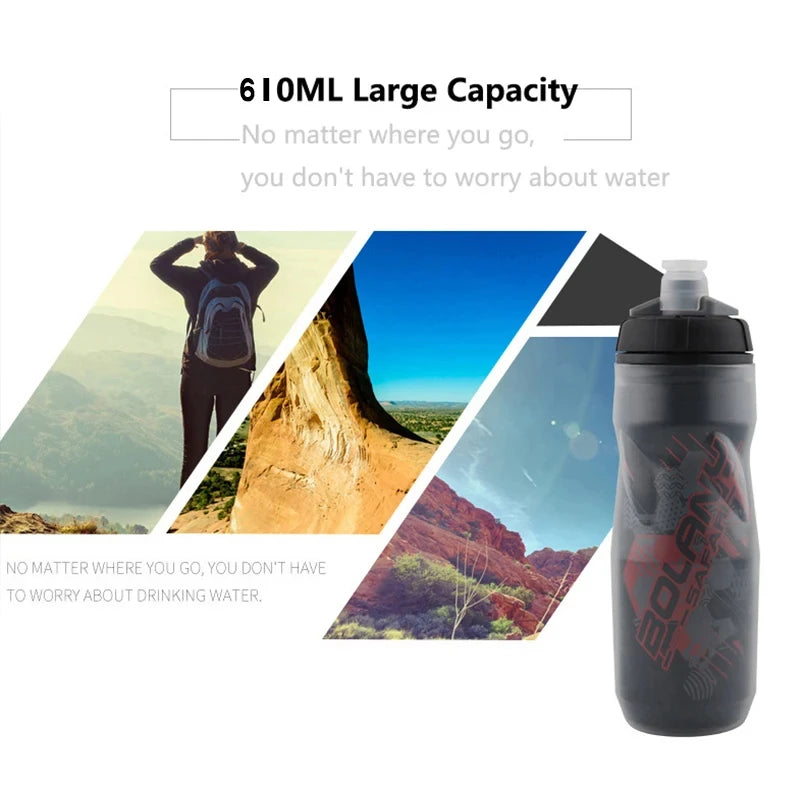Gourde de vélo en plastique sans BPA 600 ml isotherme