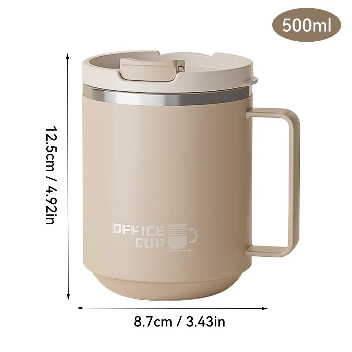 Gourde à café en inox 500 ml isotherme — Kaki