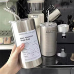 Gourde à café en inox 360 ml à 600 ml à paille