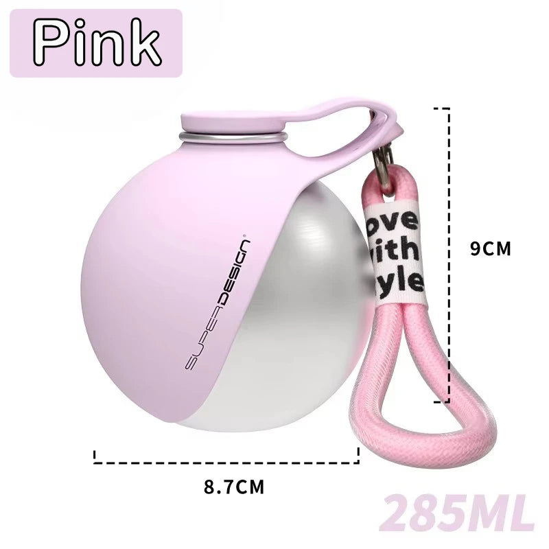 Gourde pour chien en inox 285 ml anti-fuite — Rose