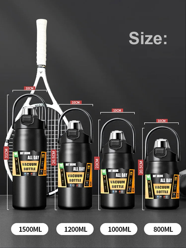 Gourde de sport en inox 800 ml à 1,5 L à paille