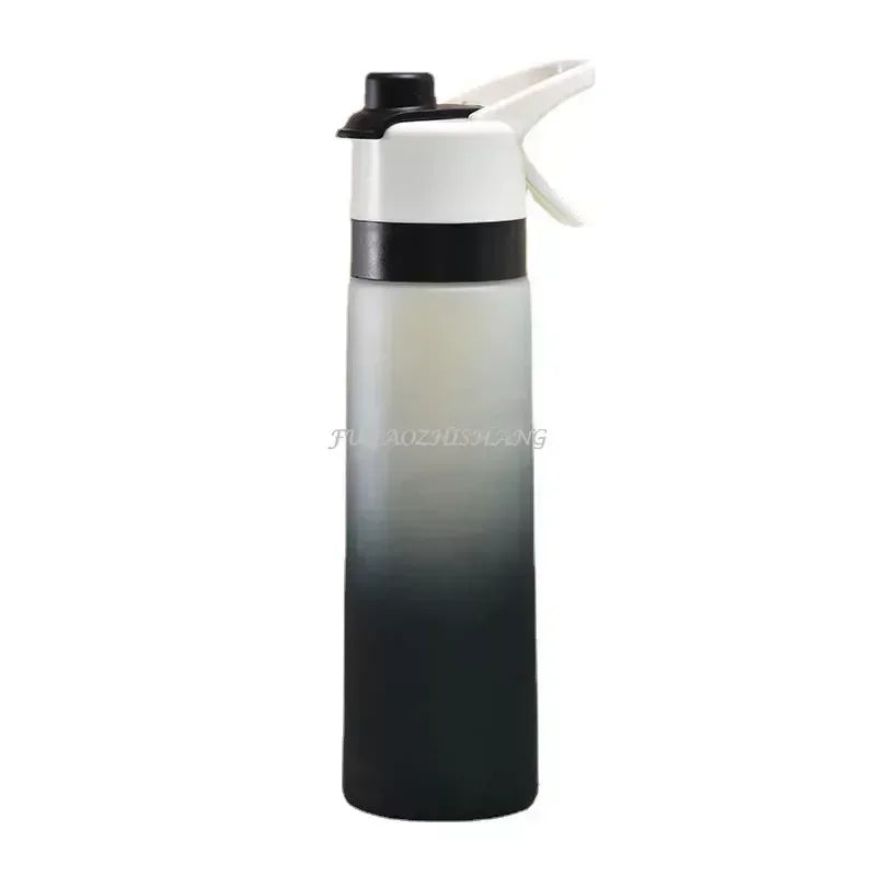 Gourde de sport en verre 650 ml à 700 ml brumisateur — Noir
