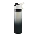Gourde de sport en verre 650 ml à 700 ml brumisateur — Noir