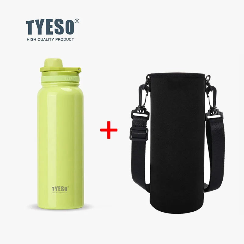 Gourde de sport en inox 600 ml à 1,2 L isotherme — 600 ml Jaune avec housse